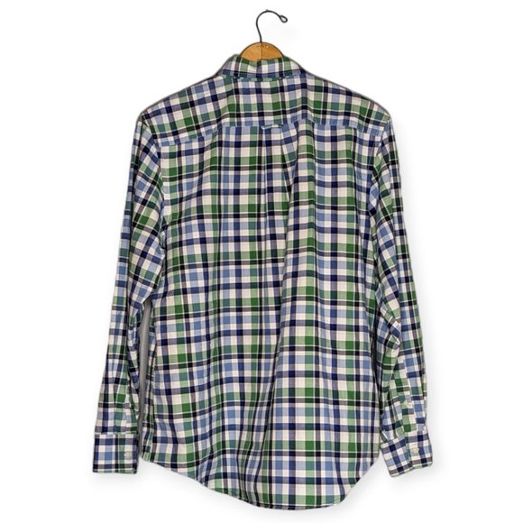 Banana Republic Factory Green/Blue Plaid Long Sleeve Button Down Shirt Size XL - Picture 7 of 13